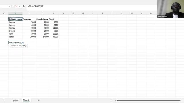 ADVANCED EXCEL(TRANSPOSE) смотреть онлайн