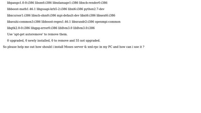 Moses Server Installation failed , Sudo command didn't work смотреть онлайн