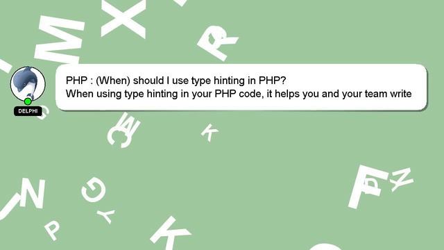 PHP : (When) should I use type hinting in PHP? смотреть онлайн