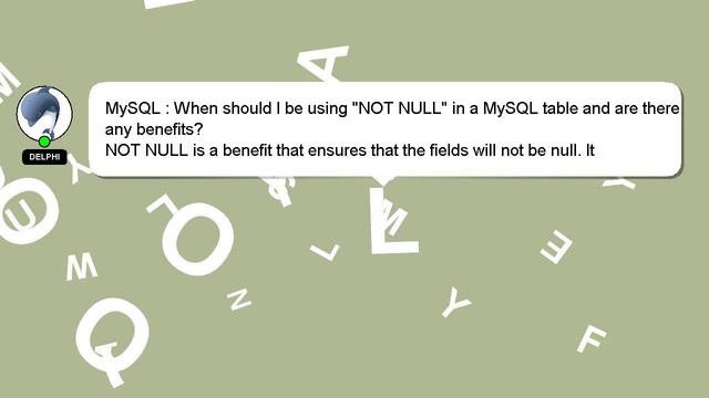 MySQL : When should I be using "NOT NULL" in a MySQL table and are there any benefits? смотреть онлайн