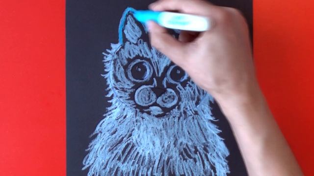 РАЗНОЦВЕТНАЯ КОШКА МЕЛКАМИ ʕ ᵔᴥᵔ ʔ УРОКИ РИСОВАНИЯ ДЛЯ ДЕТЕЙ смотреть онлайн