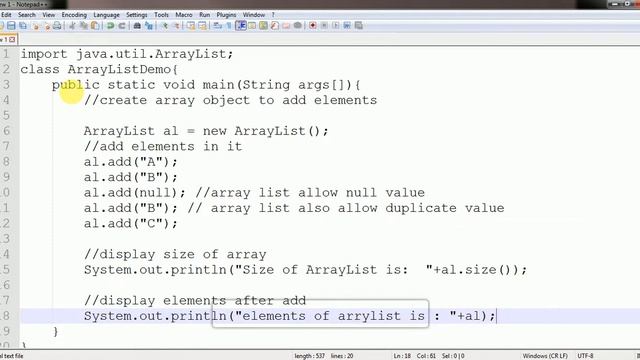 ArrayList in java with examples смотреть онлайн