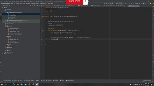 Bottom Navigation Bar Android Studio with Fragment Java || Android Studio Giraffe | 2022.3.1 || смотреть онлайн
