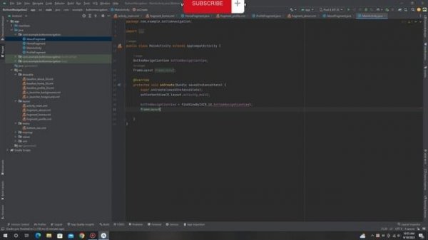 Bottom Navigation Bar Android Studio with Fragment Java || Android Studio Giraffe | 2022.3.1 ||