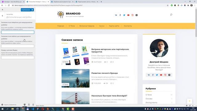 Обзор премиум темы Brandgid для WordPress с витриной товаров смотреть онлайн