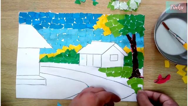 Collage "Village scene" смотреть онлайн