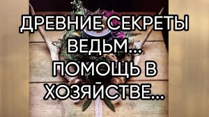 ДРЕВНИЕ СЕКРЕТЫ ВЕДЬМ...ПОМОЩЬ В ХОЗЯЙСТВЕ...