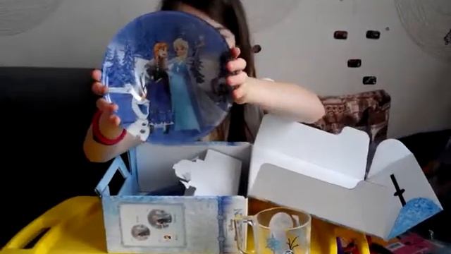 распаковка Дисней Эльза и Анна набор чашка и тарелка Luminarc