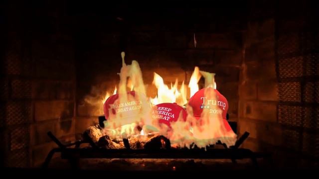 Relaxing MAGA Crackling Fireplace - 30 MINS - With Christmas Music - YULE LOG смотреть онлайн