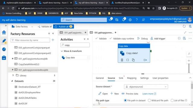 ३१. Copy json and nested json files to Azure SQL database смотреть онлайн