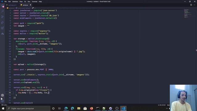 Backend com Nodemon e Upload Imagem (json-server) смотреть онлайн