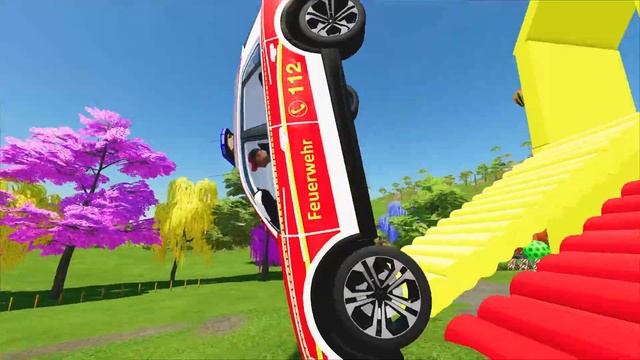 POLICE, AMBULANCE, TESLA, CHEVROLET CARS & VOLKSWAGEN POLICE with MAN TRUCKS! Farming Simulator 22 смотреть онлайн