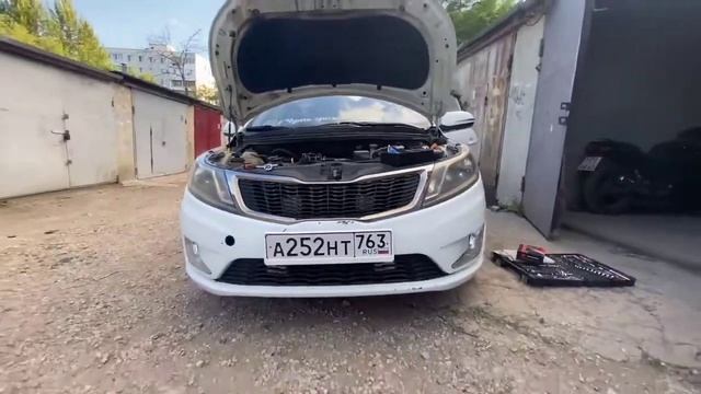 Kia Rio 3 замена ламп на светодиодные лампы с линзами. смотреть онлайн