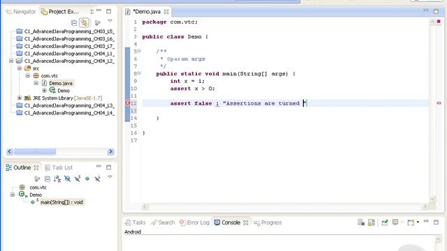 VTC Player Advanced Java Programming Java SE 7, Compiling with Assertions смотреть онлайн