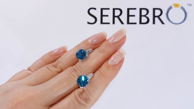 Серьги из серебра с аквамарином нано "Лайза" ПДС17НАК смотреть онлайн