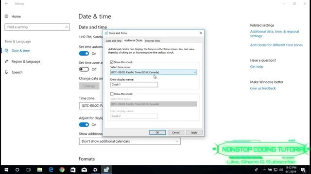 Setting Up/Adding Clocks From Multiple Time Zones In Windows 10 - EASY GUIDE ►▼◄ смотреть онлайн