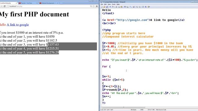 PHP Lesson 7 - For Loop