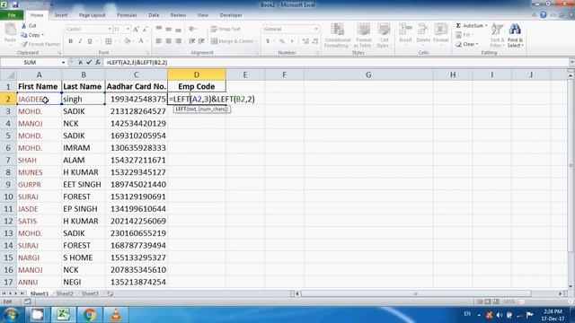 How to Create Employee code using & left right upper formula in EXCEL смотреть онлайн