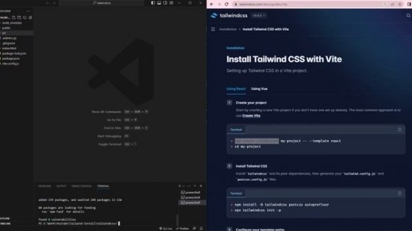 Install Tailwind CSS In React Project | Vite, No Talking