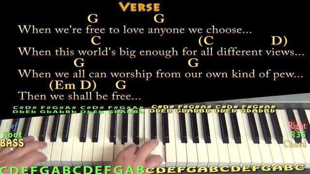 We Shall Be Free (Garth Brooks) Piano Cover Lesson with Chords/Lyrics смотреть онлайн
