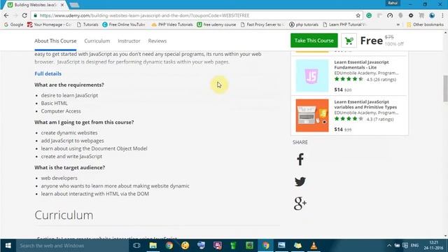 Building Websites JavaScript and the DOM udemy free course !!! enroll now hurry limited time offer смотреть онлайн