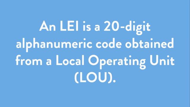 What is an LEI (Legal Entity Identifier)? смотреть онлайн