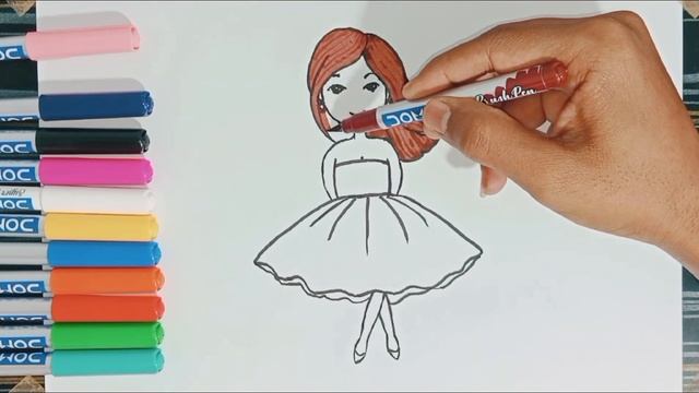 How To Draw Cute Doll Drawing | Drawing For Kids | Dolls Drawing смотреть онлайн