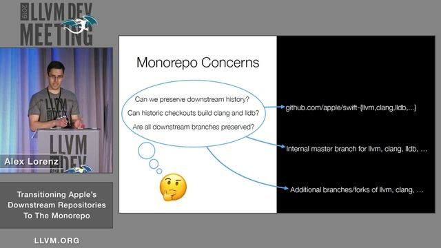 2019 LLVM Developers’ Meeting: A. Lorenz “Transitioning Apple's Downstream llvm-project Reposit...” смотреть онлайн