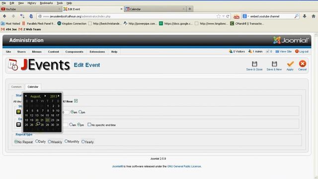 How to make changes to your Events Calendar in Joomla 2.5 смотреть онлайн