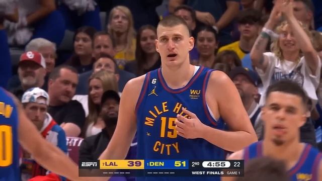 Nikola Jokic spin move and dunk was too fast for Anthony Davis in Game 1 смотреть онлайн