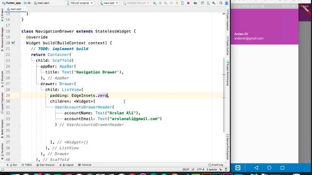 9 - Use Navigation Drawer in Flutter App | Android Studio Tutorial смотреть онлайн