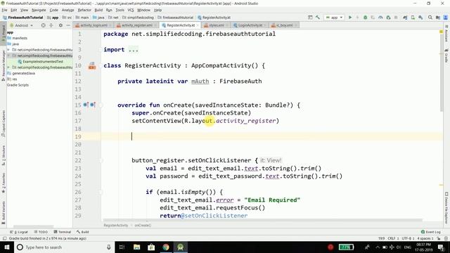 #2 Firebase Authentication Tutorial - Creating User смотреть онлайн