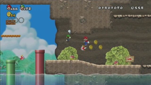 Another Super Mario Bros. Wii - 100% Co-op Walkthrough Part 9 смотреть онлайн