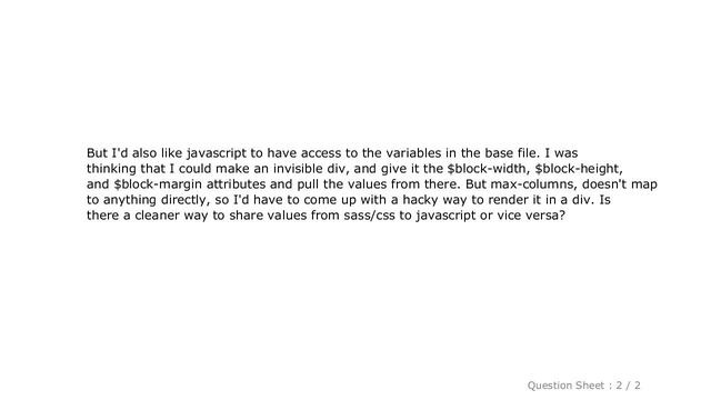 CSS : Is there a way to import variables from javascript to sass or vice versa? смотреть онлайн