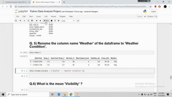 Project - 1 | Data Analysis with Python | #DataScience | Weather Dataset