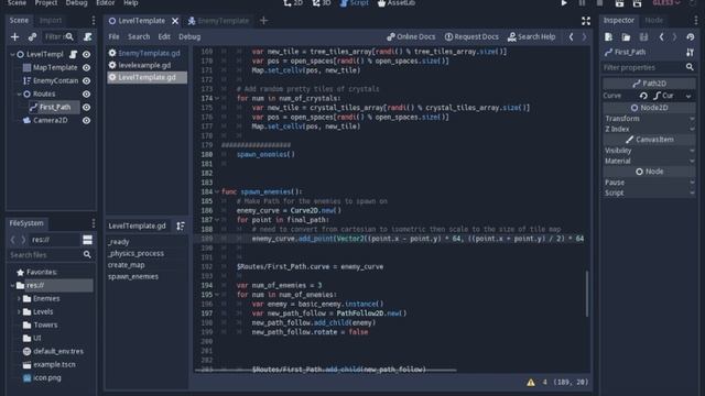 Remote Transform2D, Ysort, Path2D, Isometric Tower Defense Godot 3.1 Tutorial [2] смотреть онлайн