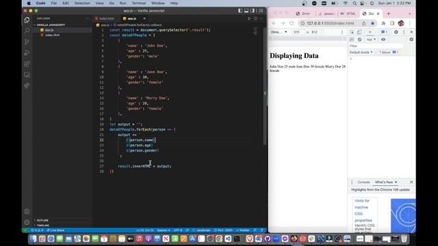 Displaying Data with Vanilla Javascript Vs React Js for beginner смотреть онлайн