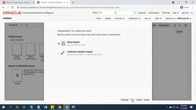 Sample Report using Oracle Transactional Business Intelligence OTBI смотреть онлайн