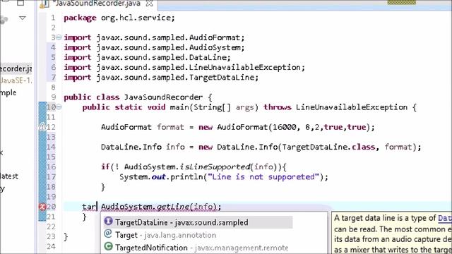 How to record audio using java(java sound api tutorial) смотреть онлайн