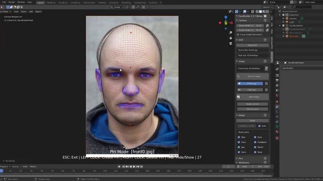 2D TO 3D FACE-BUILDER IN BLENDER! смотреть онлайн