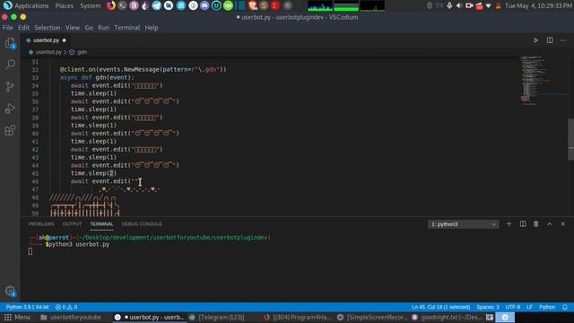 Telegram Userbot Plugin Development & make goodnight design and Hacking Design | Telethon python смотреть онлайн
