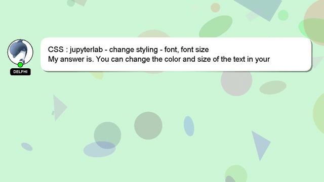 CSS : jupyterlab - change styling - font, font size смотреть онлайн