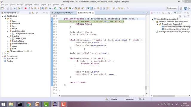 Linked List in Java - 31: Check if First & Second Half elements are Matching смотреть онлайн