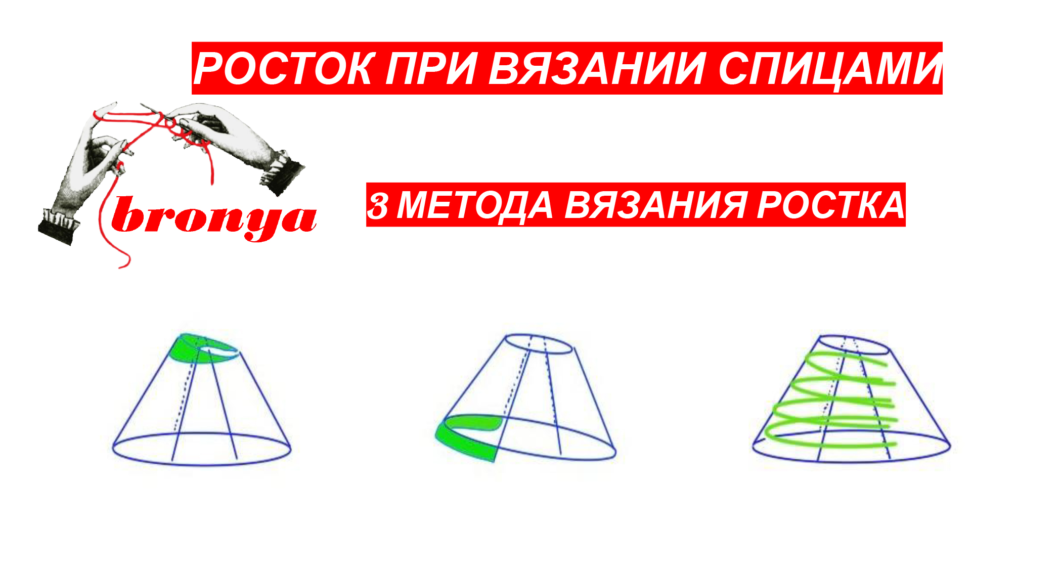 Росток спицами. 3 Метода вязания ростка. смотреть онлайн