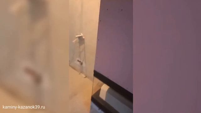 Монтаж каминной топки Экокамин на стадии ремонта смотреть онлайн