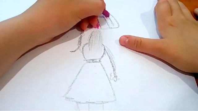 Как нарисовать Девушку с Зонтом Мелками Простой Рисунок Девушки How to draw a girl with umbrella смотреть онлайн