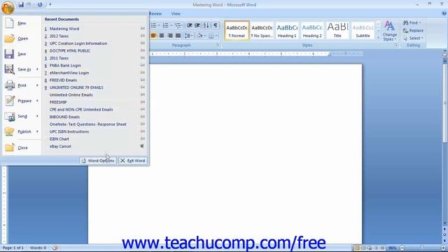 Word 2007 Tutorial Displaying the Developer Tab-2007 Only Microsoft Training Lesson 21.2 смотреть онлайн