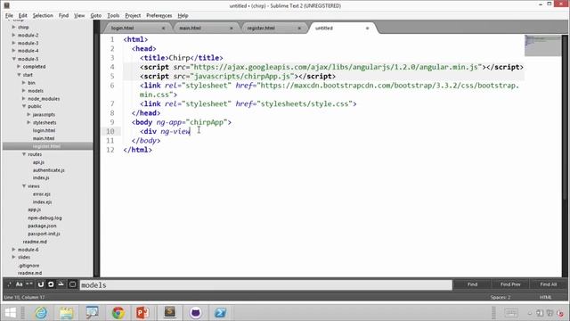 Tying APP together using Angular & Express смотреть онлайн