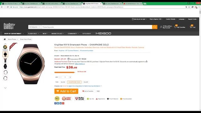 KingWear KW18 Smartwatch Phone From GearBest смотреть онлайн