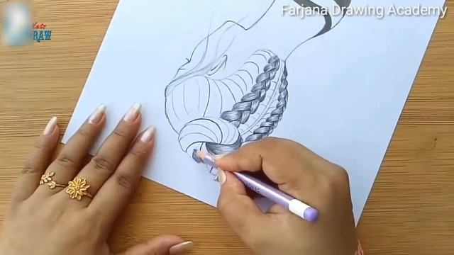 How to draw a girl with DOUBLE BUNS hair - step by step смотреть онлайн